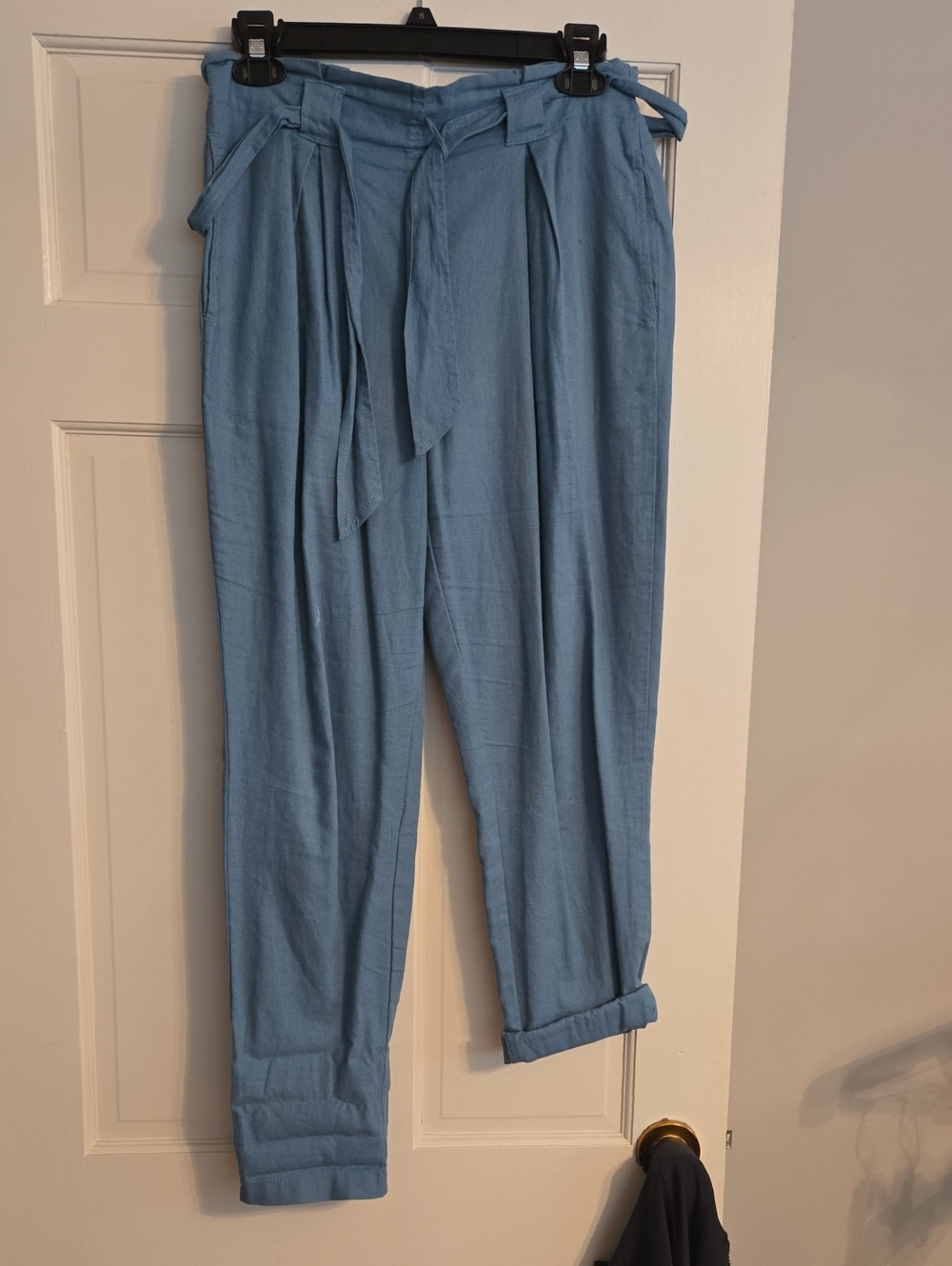 Chelsea & Violet Light Blue Paperbag Waist Chinos
